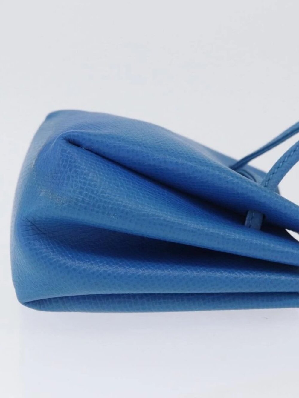 HERMES Vespa Pouch Leather Blue Auth 170911 - Picture 5 of 15
